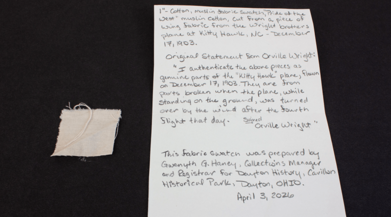 America’s Time Capsule includes fabric from the Wright Brother’s plane, whale bone, poker chips, and more